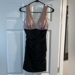 Sequin Black Mini Dress